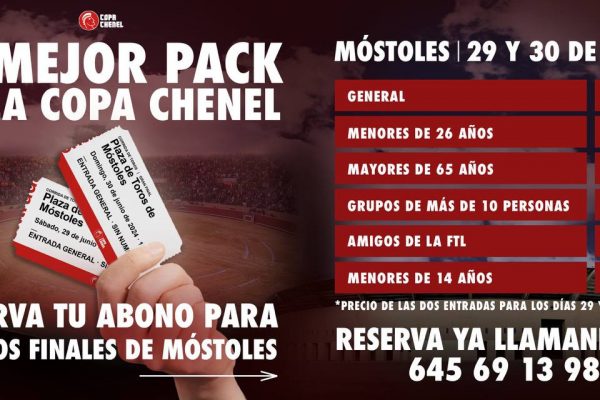 Reserva tu entrada para las finales de la Copa Chenel a un precio especial